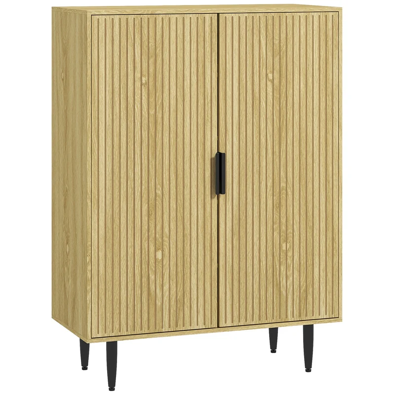 EasyComfort Scarpiera Salvaspazio per 15 Paia di Scarpe con 4 Ripiani Regolabili, 80x38x110cm, Rovere