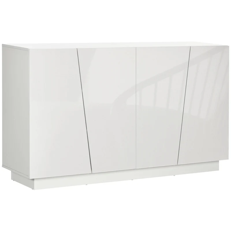 Easycomfort Mobiletto Multiuso in Truciolato Bianco a 5 Livelli con Ripiano Regolabile su 3 Livelli, 150x40x88 cm