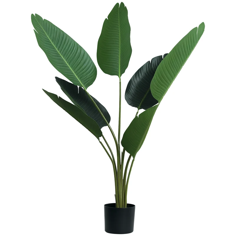EasyComfort Pianta Artificiale Uccello del Paradiso Alta 120cm con Vaso per Interni ed Esterni