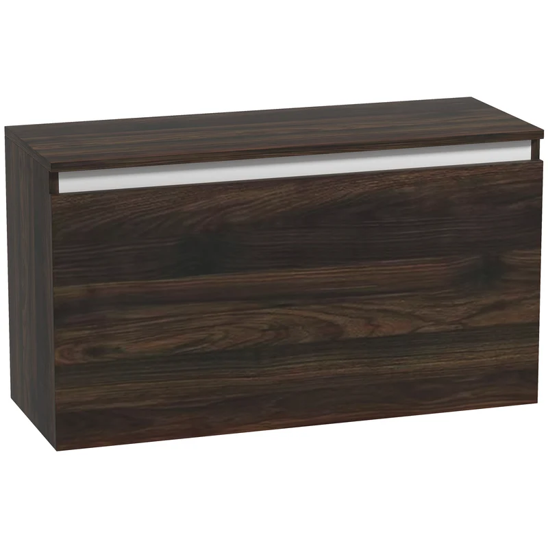 EasyComfort Comodino Sospeso con Cassetto Senza Maniglie e con Fissaggio a Parete, 80x30x45cm, Noce