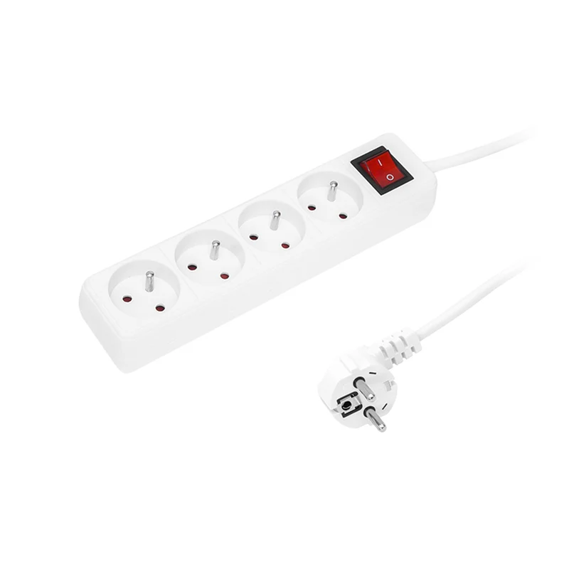 Cavo di prolunga con 4 prese a terra con interruttore 1,5 m bianco PR-470wsp 3x1,5mm Blow