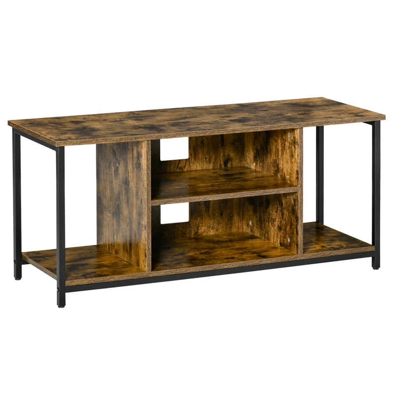 Easycomfort Mobile TV da Salotto in Stile Industriale, Legno e Acciaio, 110x40x50cm