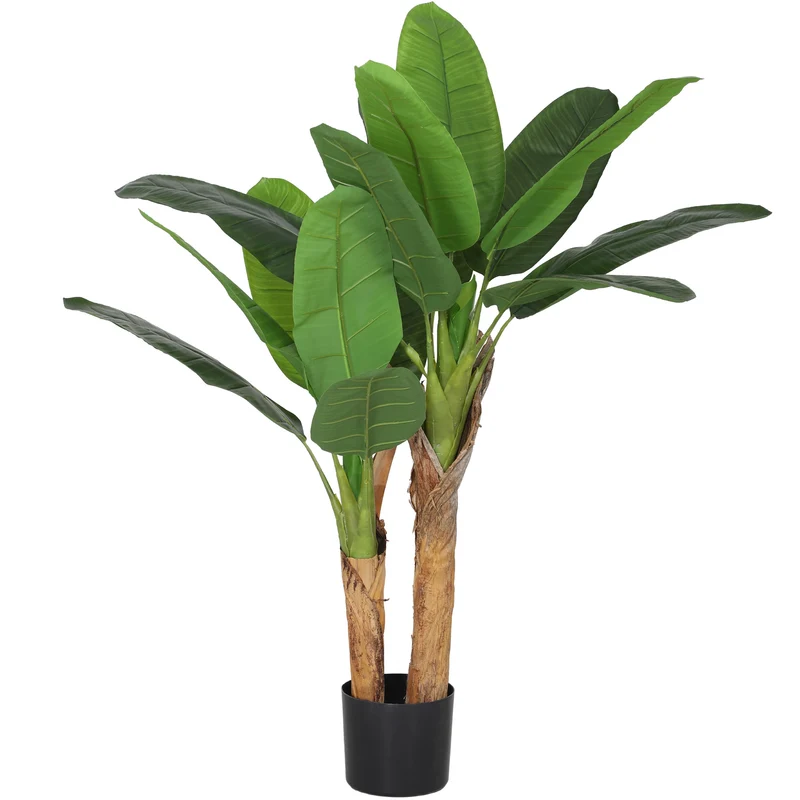 EasyComfort Pianta Artificiale di Banano Alta 120 cm con Vaso Incluso per Interni, Verde