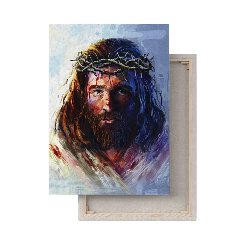 Quadro su tela Gesù Cristo con la corona di spine 60x90cm