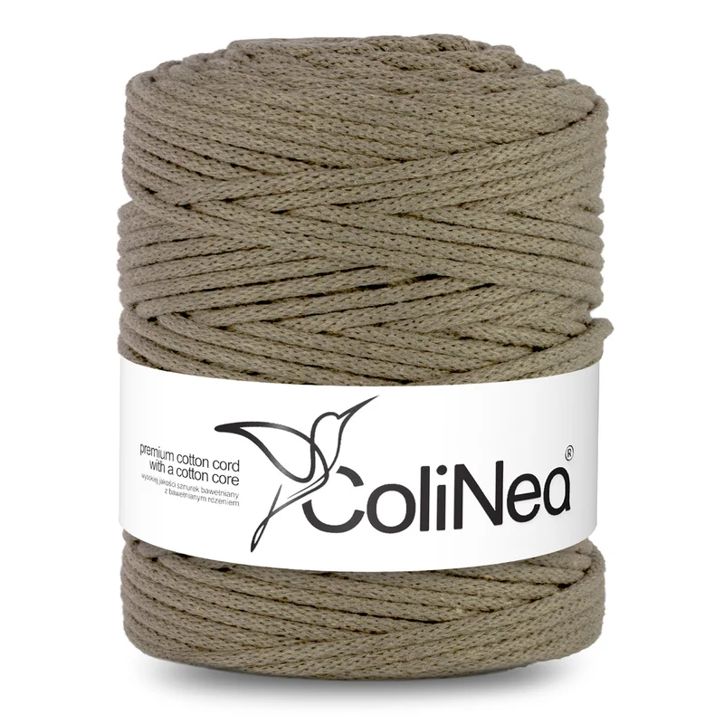 ColiNea, cordoncino in cotone con anima in cotone, intrecciato, 5mm, 200m, beige scuro