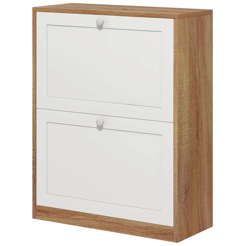Easycomfort Scarpiera Slim con 3 Ripiani Regolabili a 2 Livelli per 12 Paia, in Truciolato e MDF, 60x24.5x75.5 cm