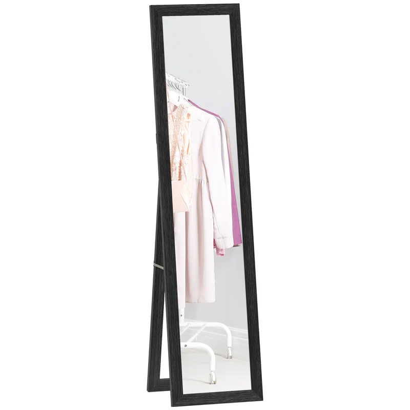 EasyComfort Specchio da Parete e da Appoggio con Cornice in MDF per Ingresso, Soggiorno e Camera, Nero