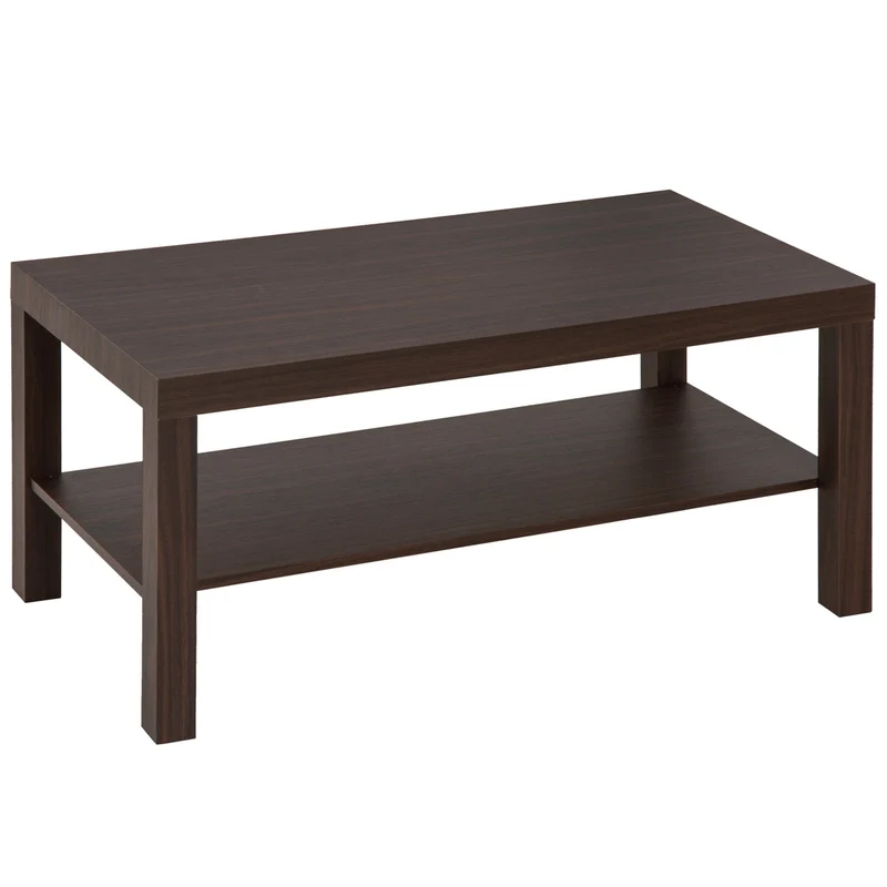 Easycomfort Tavolino da Salotto Rettangolare Classico con Ripiano Portaoggetti in Legno 90×45×44.5cm