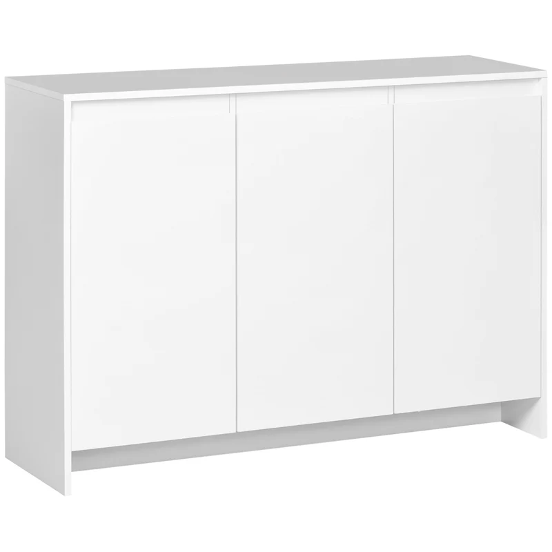 Easycomfort Credenza Moderna a 12 Ripiani Interni in Truciolato per Cucina, Soggiorno e Ingresso, 120x35x85 cm, Bianco