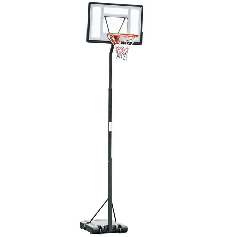 Easycomfort Canestro Basket per Adulti con Altezza Regolabile 302-352cm, Struttura in Acciaio, PE e PVC, Nero