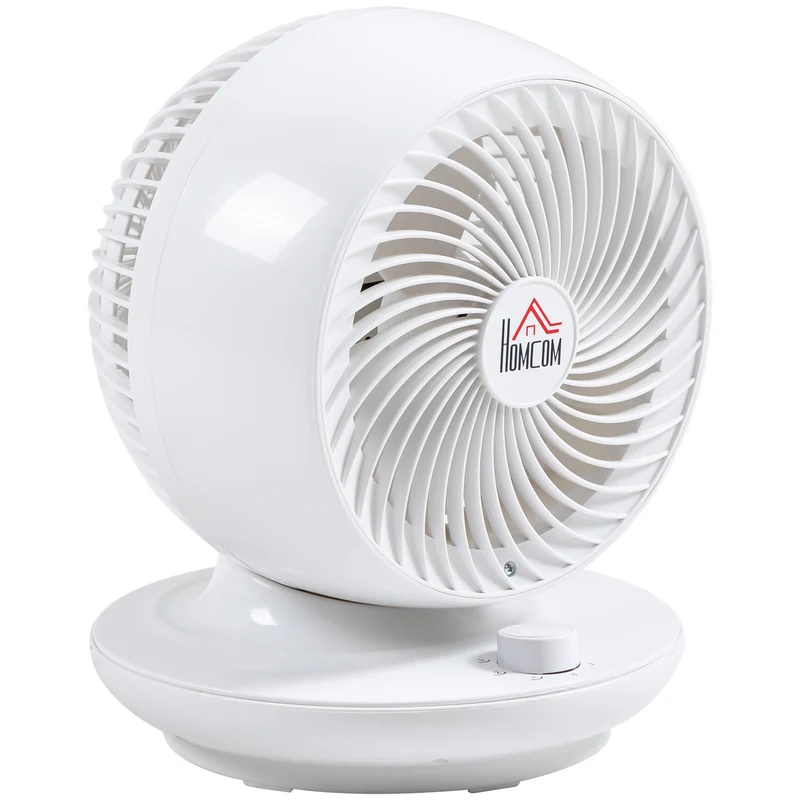 Easycomfort Ventilatore da Tavolo 3 Velocità, Oscillazione 70° e Inclinazione 90°, 27x27x34cm, Bianco e Nero