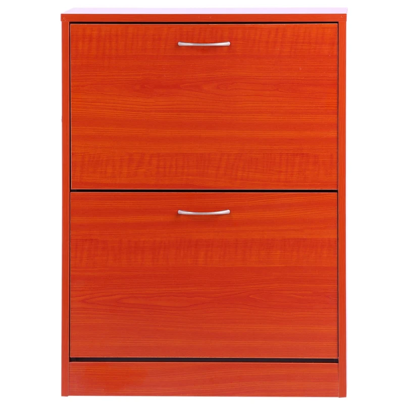 Easycomfort Scarpiera Salvaspazio 2 Cassetti 2 Ripiani Regolabili 60x24x80cm marrone rosso
