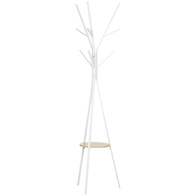 Easycomfort Appendiabiti da Terra Verticale Moderno per Ingresso, 45x45x180cm, Bianco