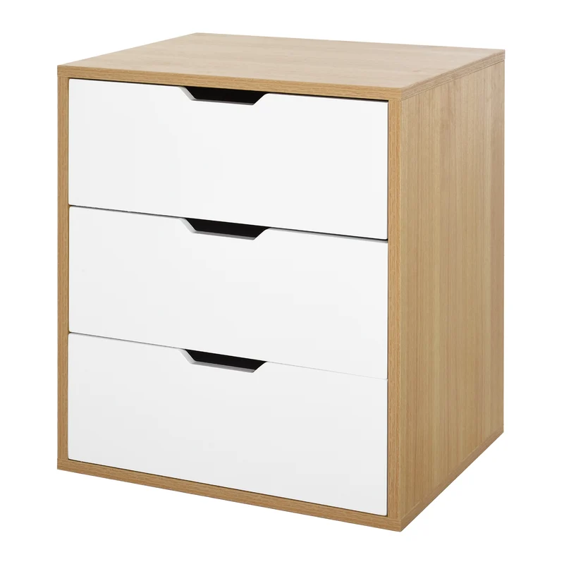 Easycomfort Mobile Cassettiera Portaducomento Ufficio con 3 Cassetti, Arredamento moderno per Casa e Studio, Bianco
