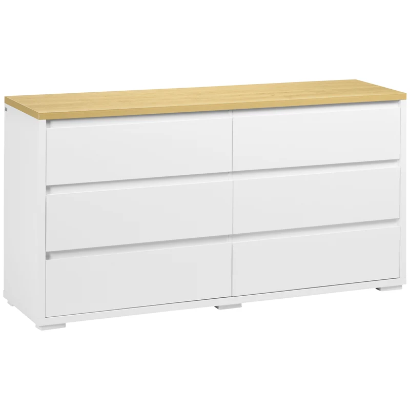 Easycomfort Cassettiera 6 Cassetti Moderna in Truciolato per Camera da Letto e Ingresso, 140x37x75cm