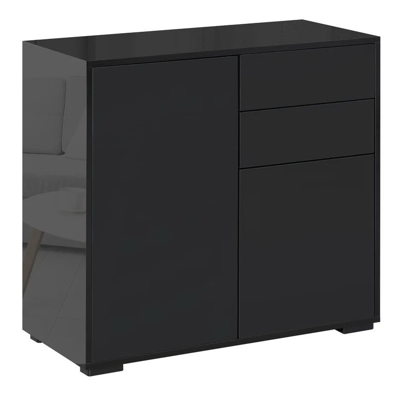 Easycomfort Mobiletto Multiuso per Casa e Ufficio con 2 Cassetti e 2 Armadietti, Apertura a Pressione, 79x36x74cm