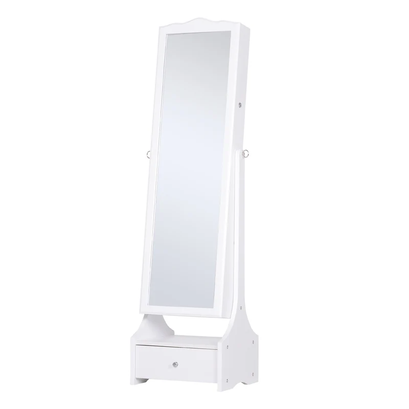 Easycomfort LED Portagioie Armadio per Gioielli con Specchio con Base a Cassettiera cassetto Organizzatore Gioielli e Accessori 45x36x150 cm