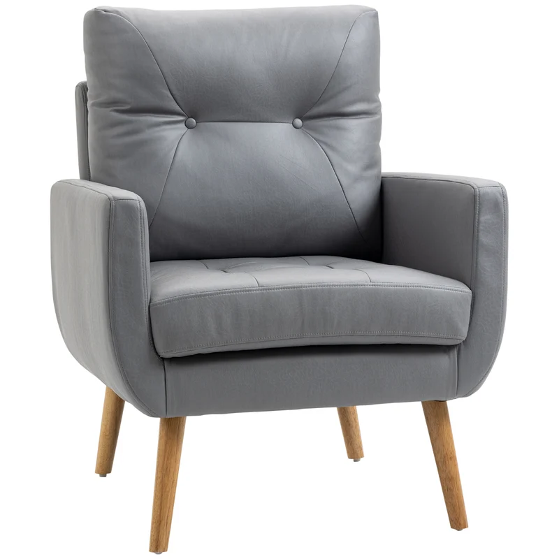 Easycomfort Sedia Moderna per Soggiorno e Camera da Letto con Seduta Imbottita e Tessuto in Microfibra, 72x73x94 cm, Grigia
