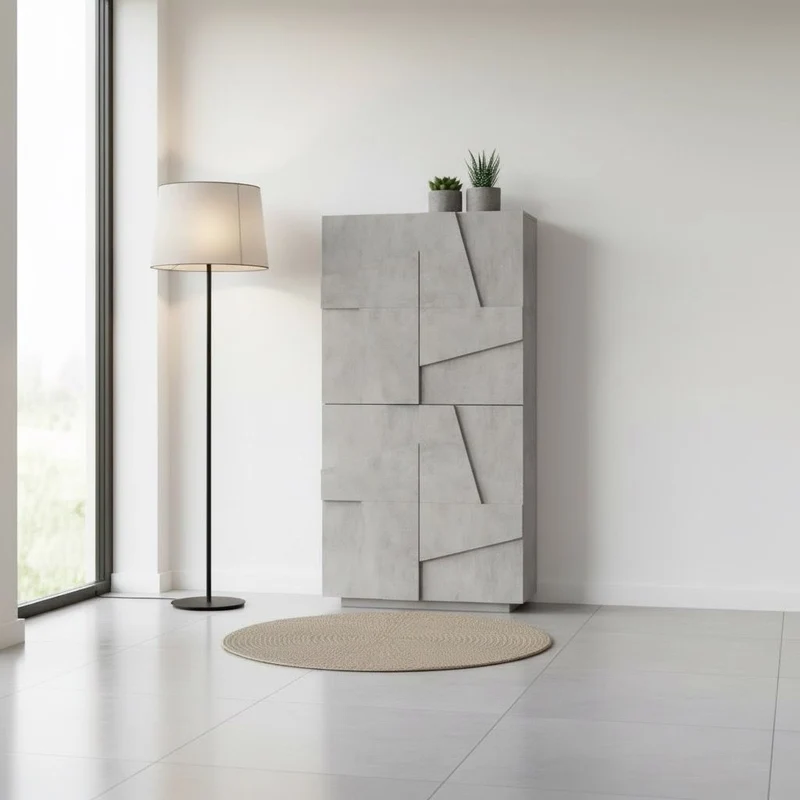 Scarpiera design a quattro ante Taylor Cement