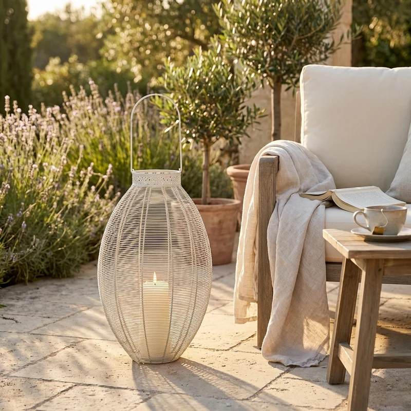 Portacandela stile provenzale verniciato in Acciaio cm 19x37 5x56 - DESHAWN