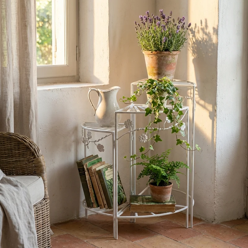 Etagère bianco antico in Metallo cm 46x32x57 - GEORGE