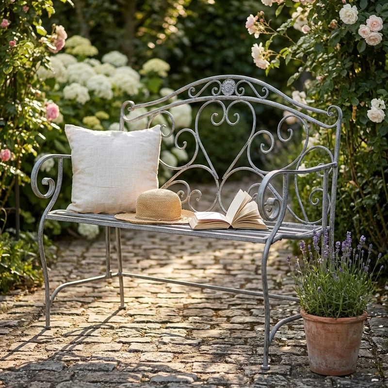 Panca bianco ossidato in Acciaio cm 103x54x95 - NARDI