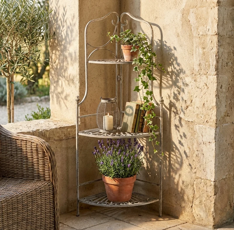 Eatagere 3 piani bianco ossidato in Acciaio cm 49x35x115 - NARDI