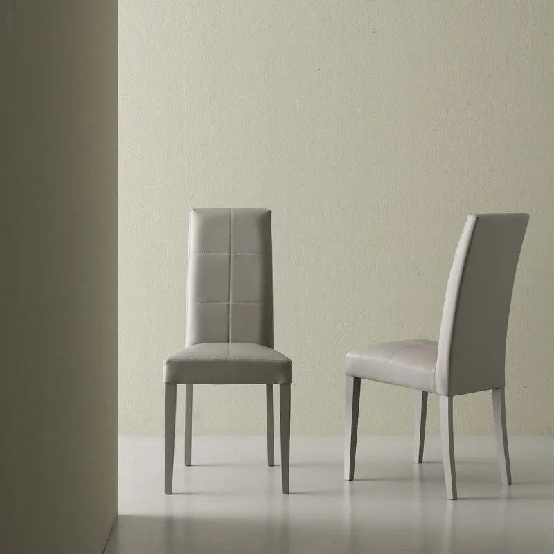 Coppia sedie schienale alto Janika in ecopelle grigio