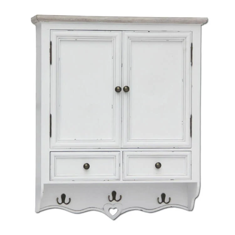Armadio pensile con appendiabiti shabby chic in Legno cm 45x34x66 - BRISCOE