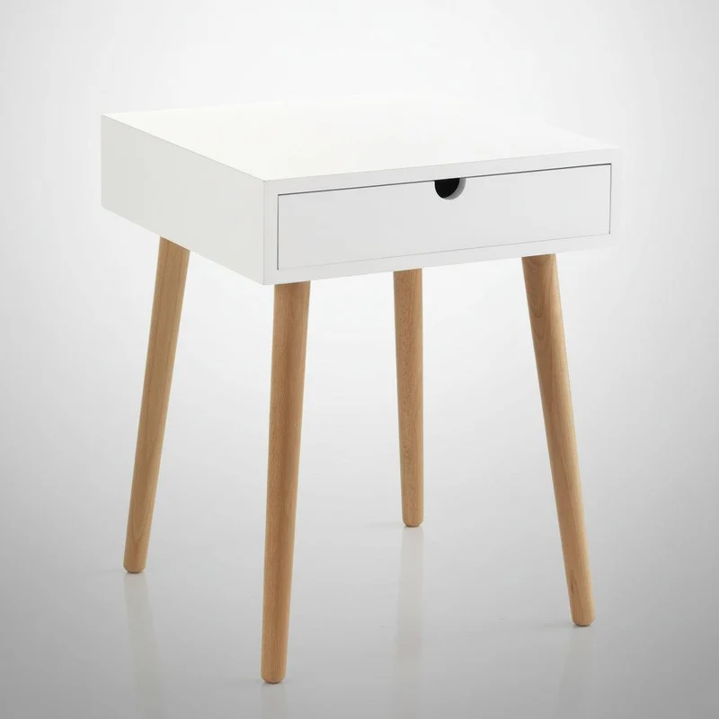 Comodino tavolino Trilly in legno massello e MDF