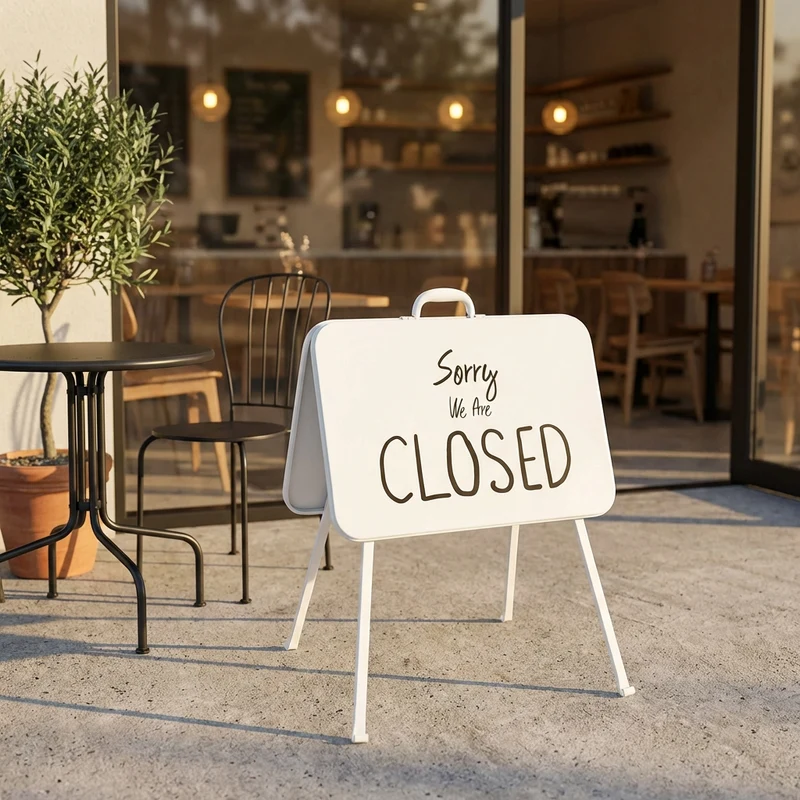 Cartello open close in Acciaio cm 60x53x77 - MINIC