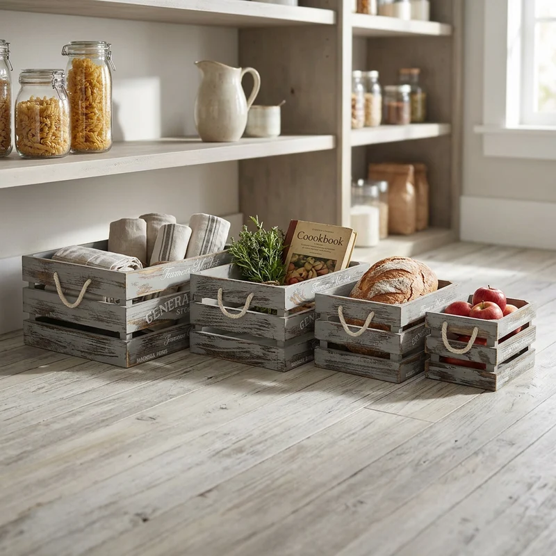 Set di 4 cassette in Legno cm 41x31x20 - VINNIE