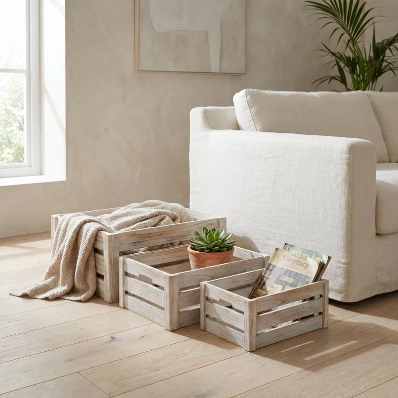 Set di 3 cassette in Legno cm 40x30x18 - RALPH