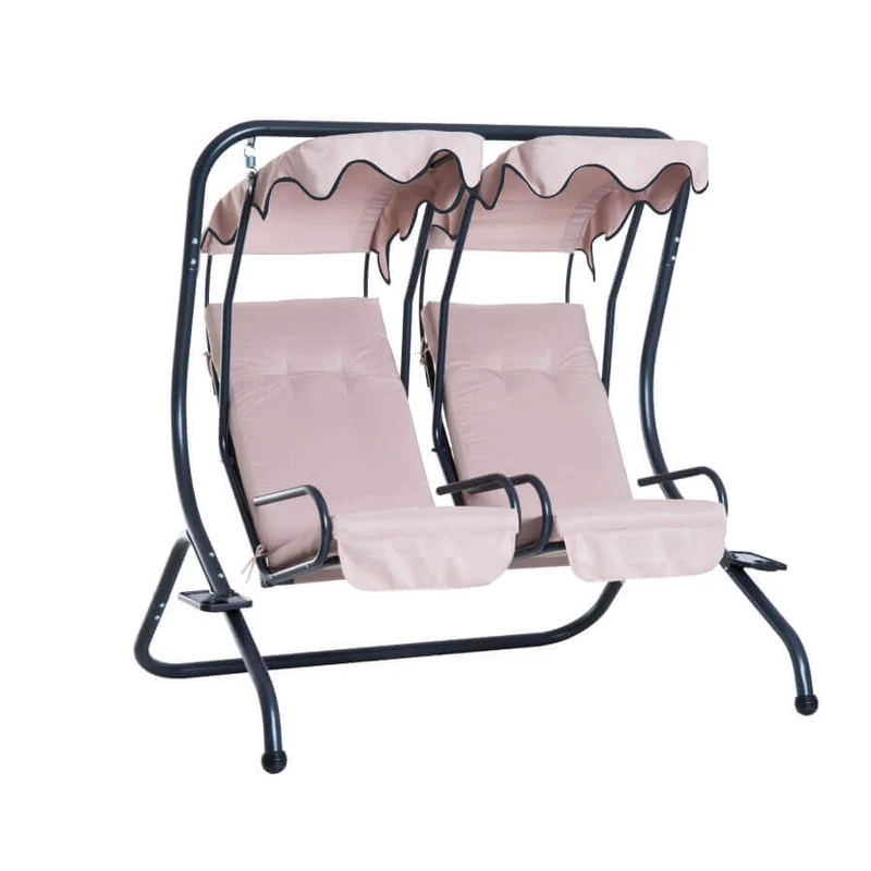 Dondolo da Giardino sedute separate in Acciaio Tessuto cm 174x136x182 - RALE