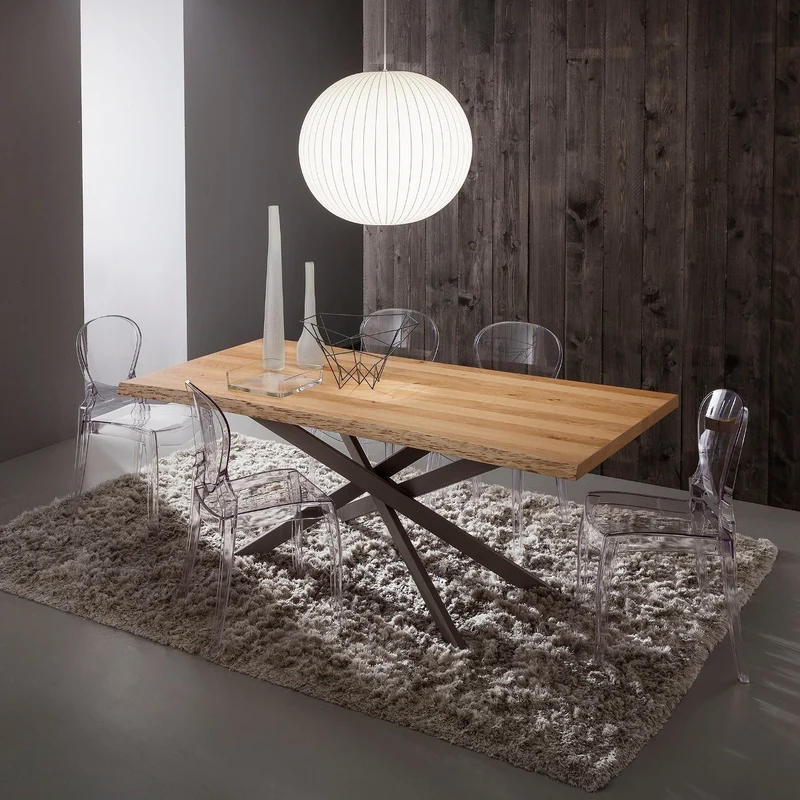 Tavolo da pranzo con piano in legno Arsenio