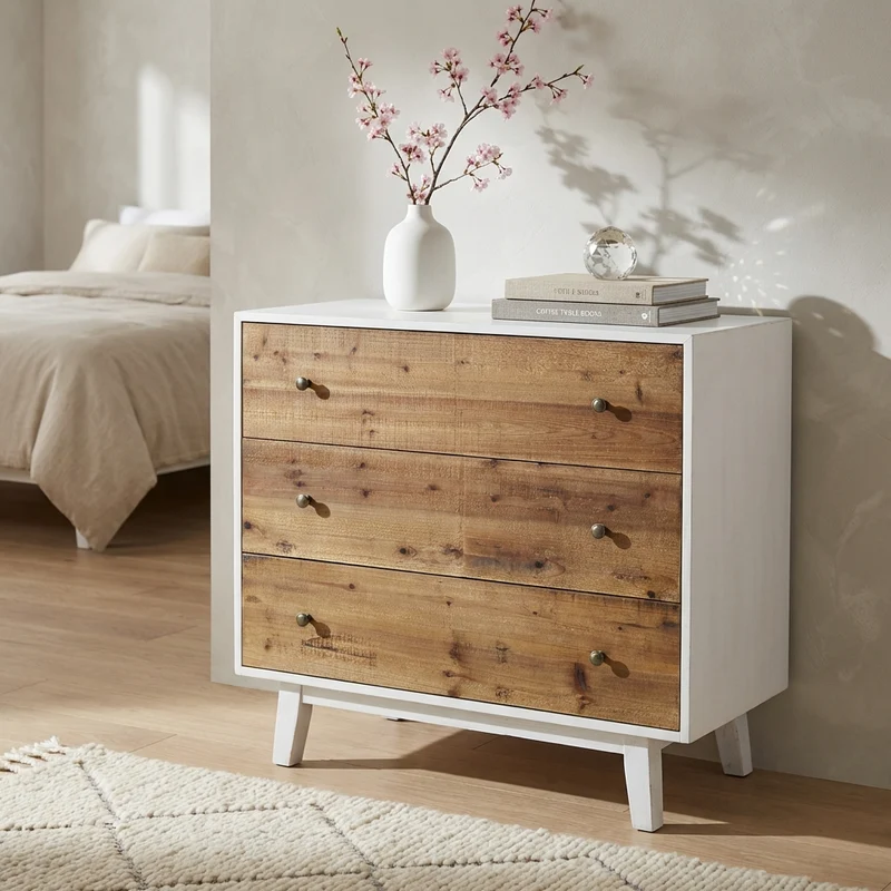 Cassettiera con 3 cassetti in Legno Composito cm 100x45x90 - JONNY