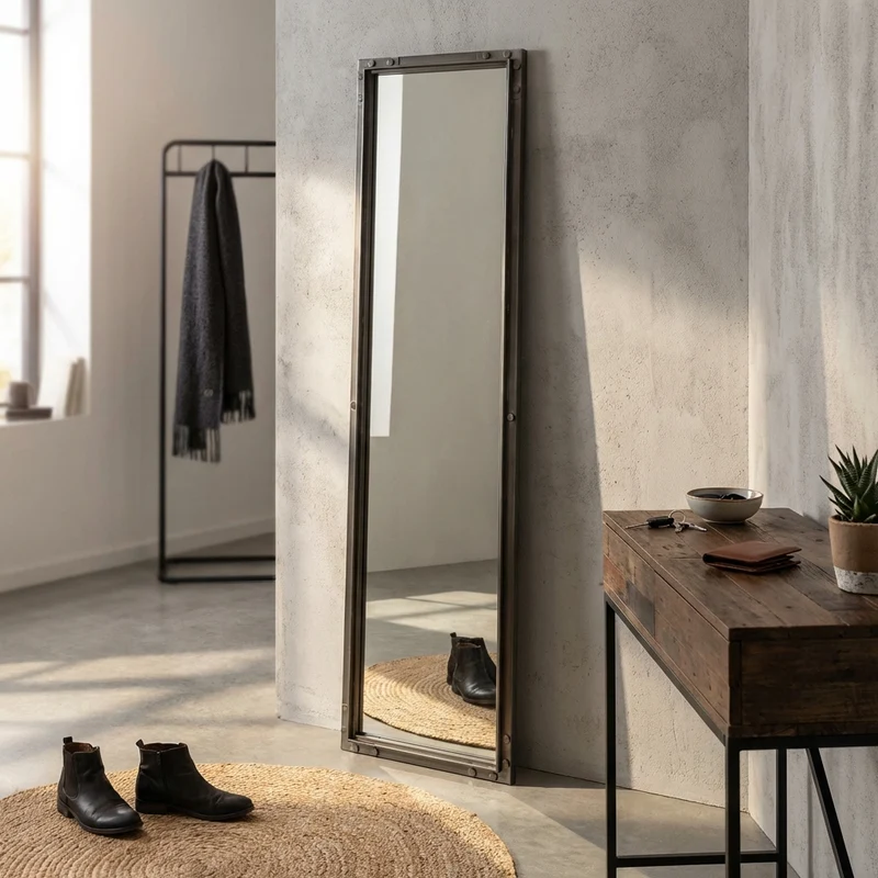 Specchio per Camera da Letto in Acciaio MDF cm 45 2x5x172 - HARVEY