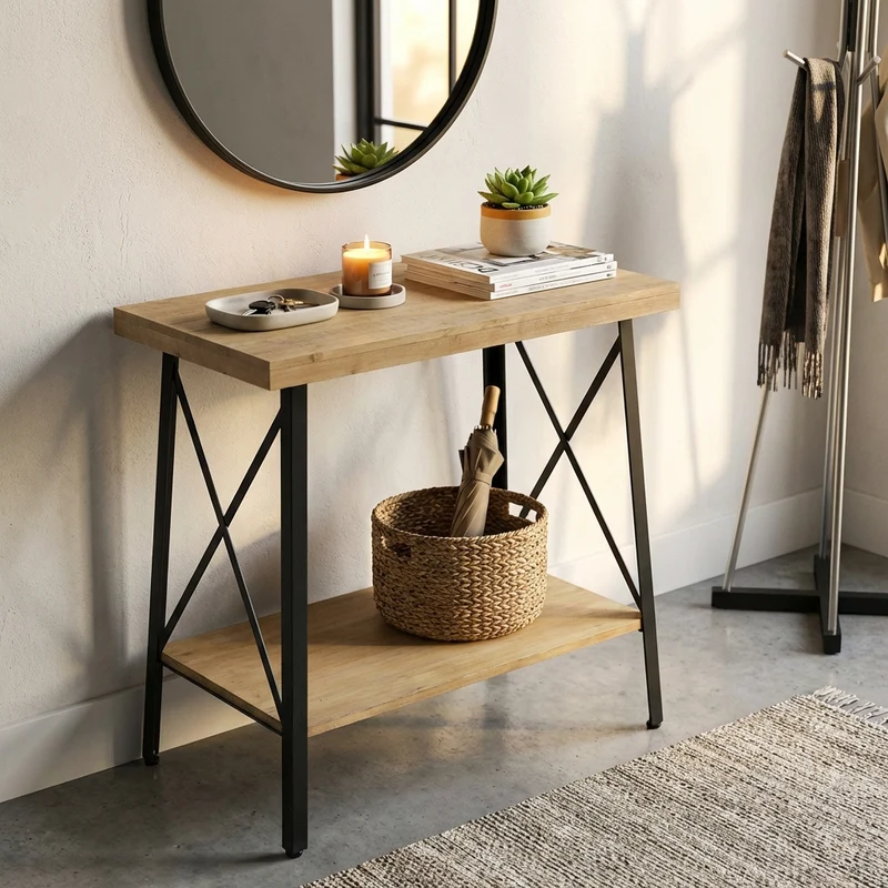 Consolle per Ingresso stile Industrial cm 66x66 - ELROY
