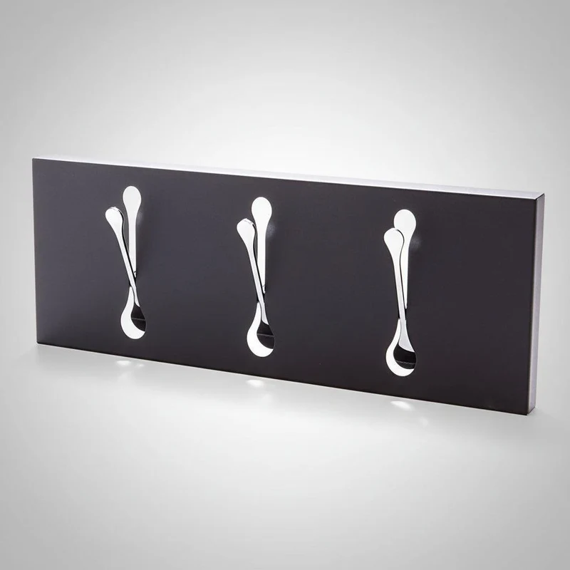 Attaccapanni a muro in metallo Evan 3 Black