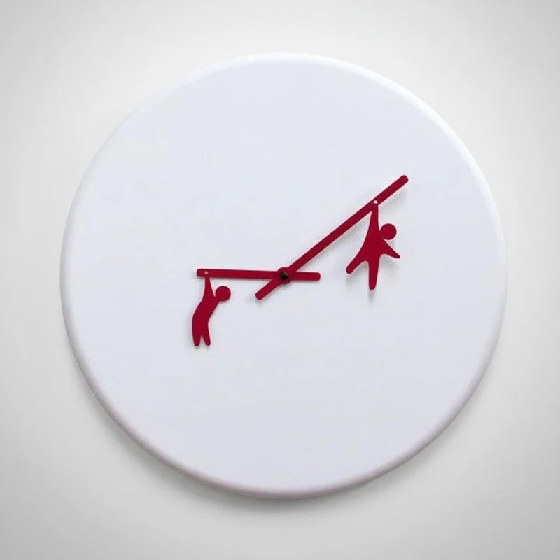 Orologio da parete in legno bianco Time2play