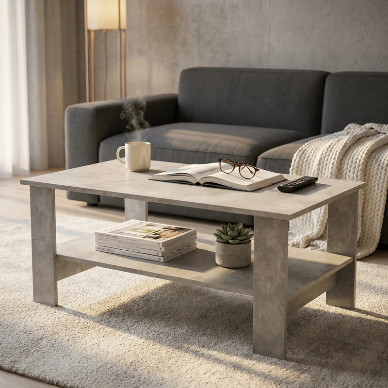Tavolino da Salotto con ripiano Moderno in Legno Composito 100x40 - JONNY