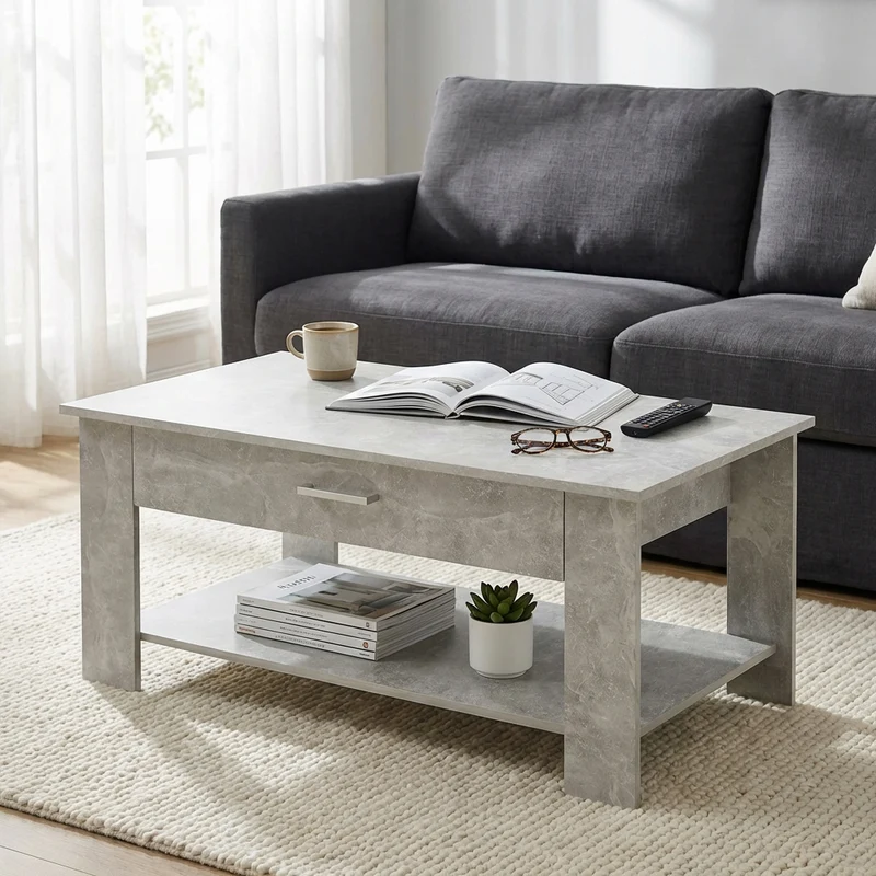 Tavolino da Salotto Moderno in Legno Composito FSC cm 110x46 50 - JONNY