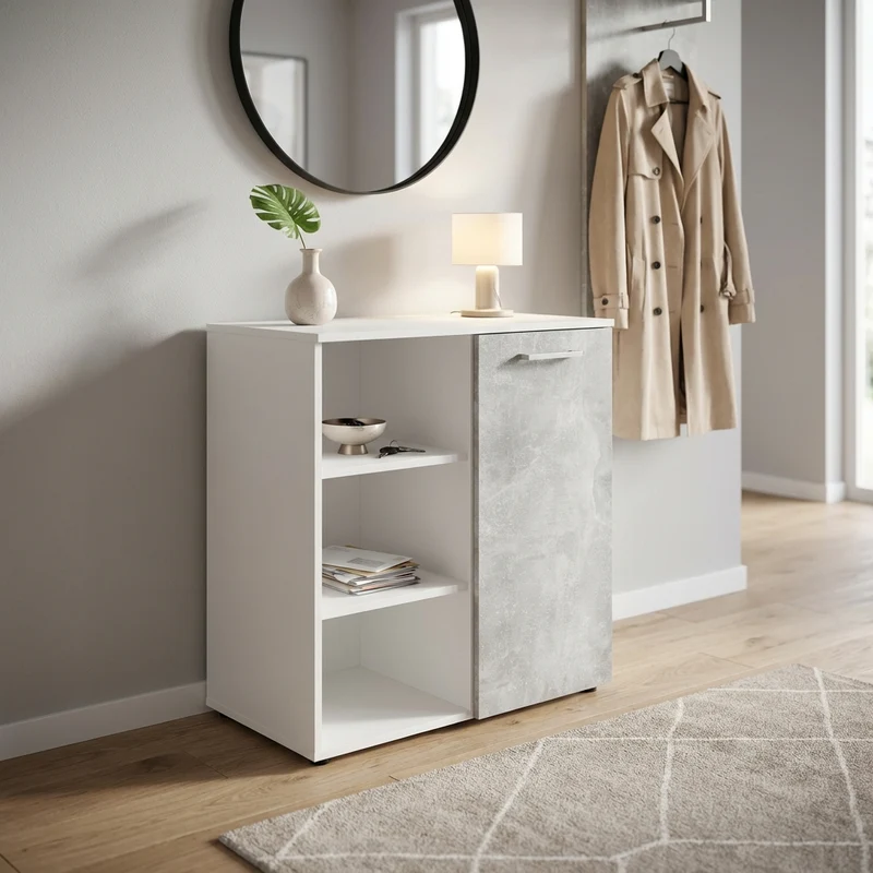 Mobile Ingresso Moderno Salvaspazio in Legno Composito cm 68x35x87 - LOUIS