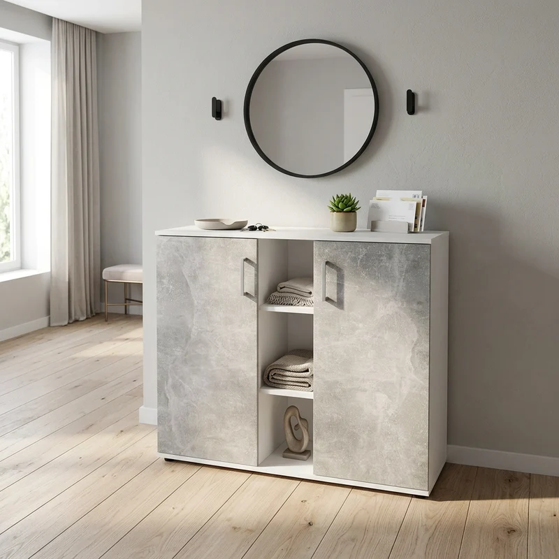 Mobile Ingresso Moderno in Legno Composito cm 102x35x87 - ZANDER