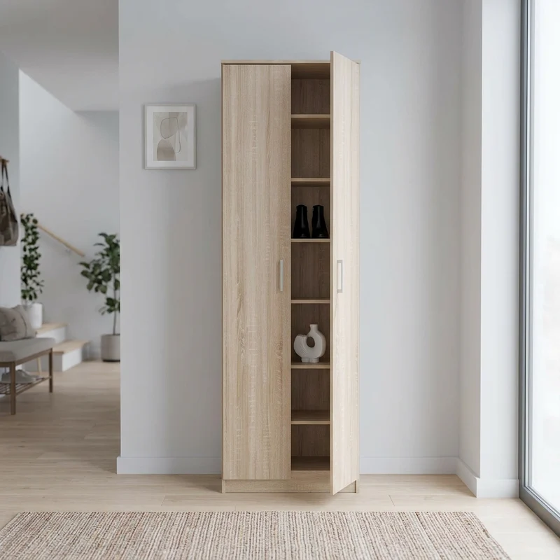 Armadio scarpiera con 7 scaffali in Legno Composito cm 33x45x192 - BONIFACE