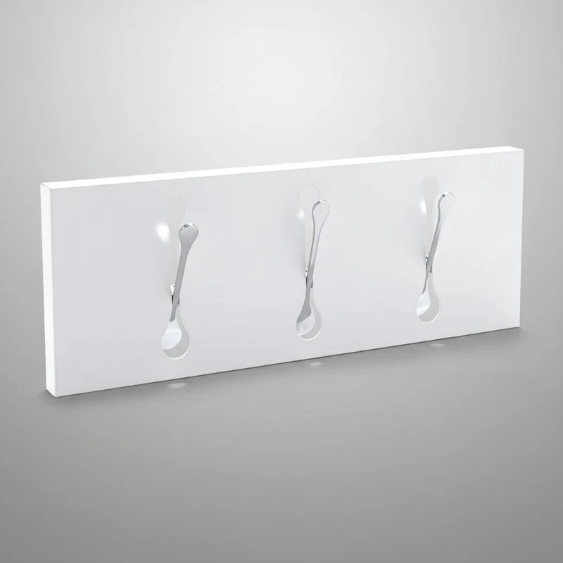Appendiabiti a muro in metallo Evan 3 White