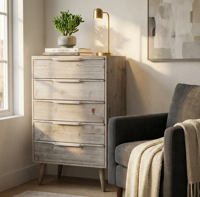 Mobiletto 5 cassetti in Legno cm 60x40x95 - EDWYN