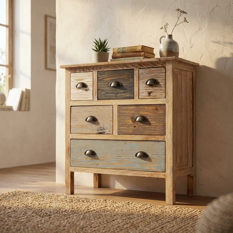 Cassettiera colorata in Legno cm 75x40x78 - FREDDY