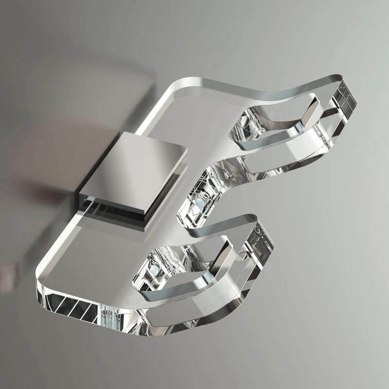 Appendiabiti da parete in plexiglass Casper Two