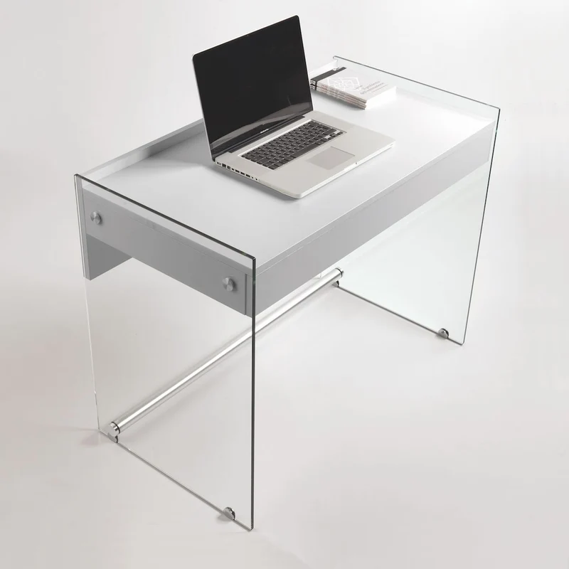 Scrivania per computer Studeo in vetro e laminato